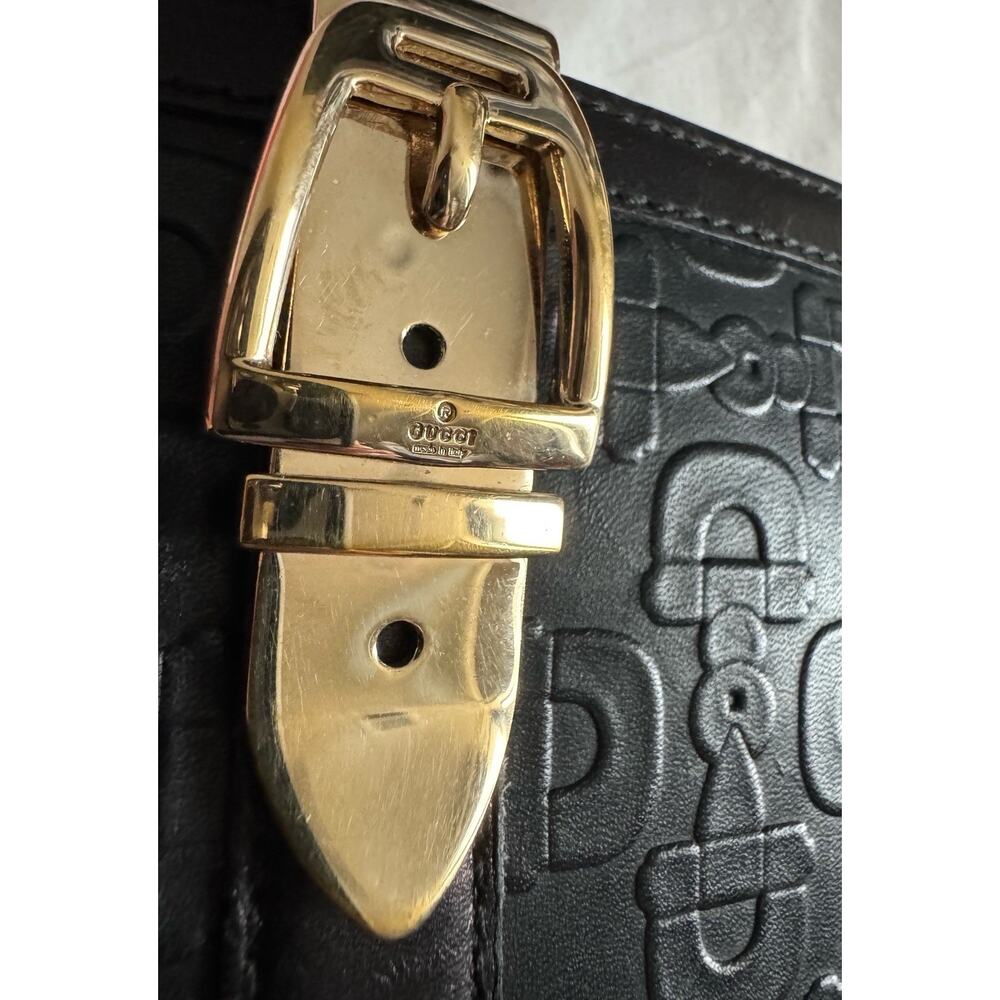 Gucci Leather Wallet With Belt Buckle Clasp Absolutely Beautiful - Picture 10 of 16